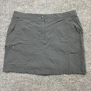 LL Bean Womens Skirt Sz 14 Reg Gray Zip Cargo Pocket Hike Outdoors Nylon Stretch